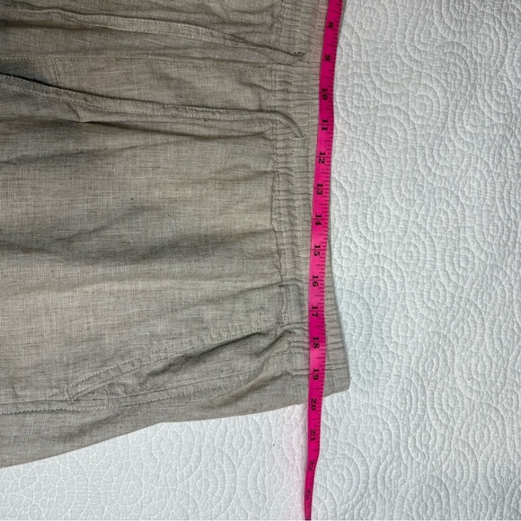 Abercrombie & Fitch Tan Flat Front Summer Shorts cotton and linen blend - Picture 10 of 12